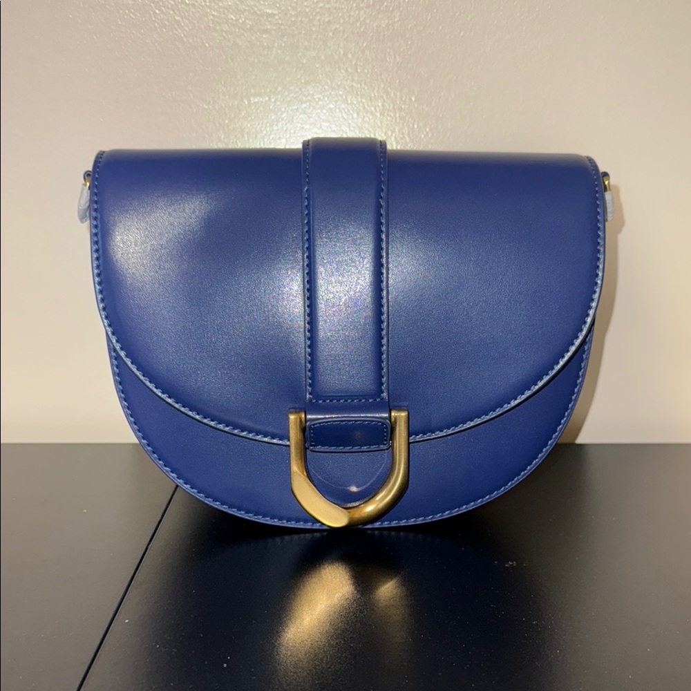 Charles & Keith Gabine Saddle Bag- Navy Blue